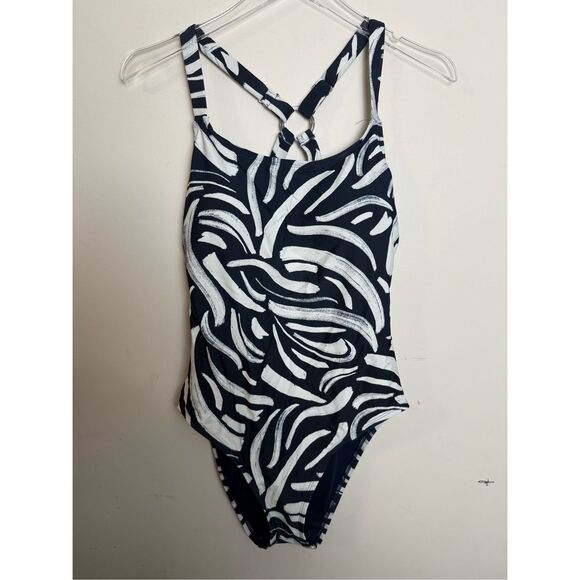 Hurley Women's UPF 50+ Sun Protection Printed One Piece Swimsuit Large NWT Blue - Picture 1 of 4